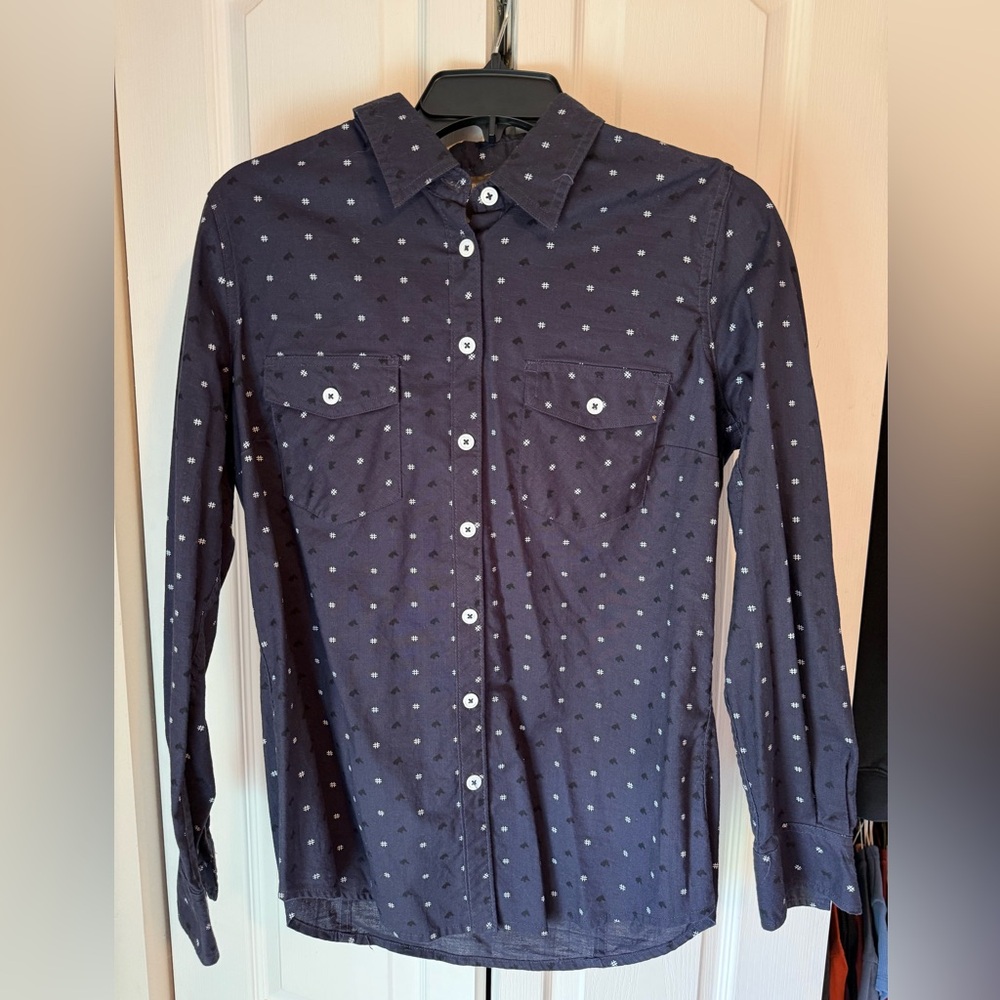 Bit & Bridle Navy Button-Down Shirt